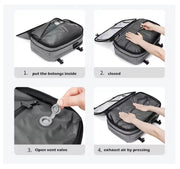 Vacuümrugzak - 60L - Waterdichte rugzak - 17” laptopvak - Inclusief pomp - 49 cm x 32 cm x 15 cm /20 cm - Blauw