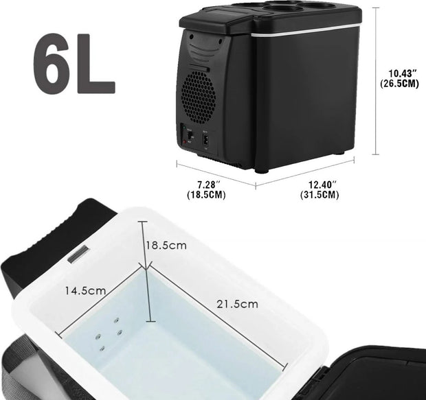 Mini Auto Koelkast - 12V - 45W - Draagbare Koeler- Voor Auto - Truck - 6 liter - Keuken Reizen - Picknick - Camping Stille -