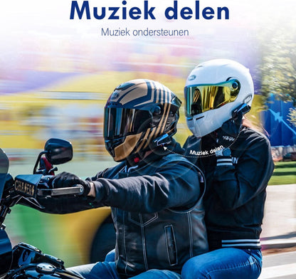 Intercom Motor Helm - Motorhelm Headset Bluetooth - Communicatiesysteem - 2 Stuks