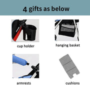 Compacte Buggy - Buggy Inklapbaar - Plooibuggy - Lichtgewicht Kinderwagen - Buggy's - Met Grote Opbergruimte - Met Meerdere Standen - Grijs/Zwart