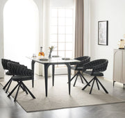 Luxe eetkamerstoel set van 2 - Draaibare eetstoel - Fluweel eetkamerstoel - Eettafel stoel - Velvet - Stoel - Gevlochten - Set - Grijs