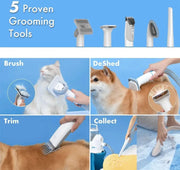Professionele Hondenfohn - Hondentondeuse - Trimset 5-in-1 - Trimmer - Stofzuiger - Borstel - Dieren - Katten - Honden