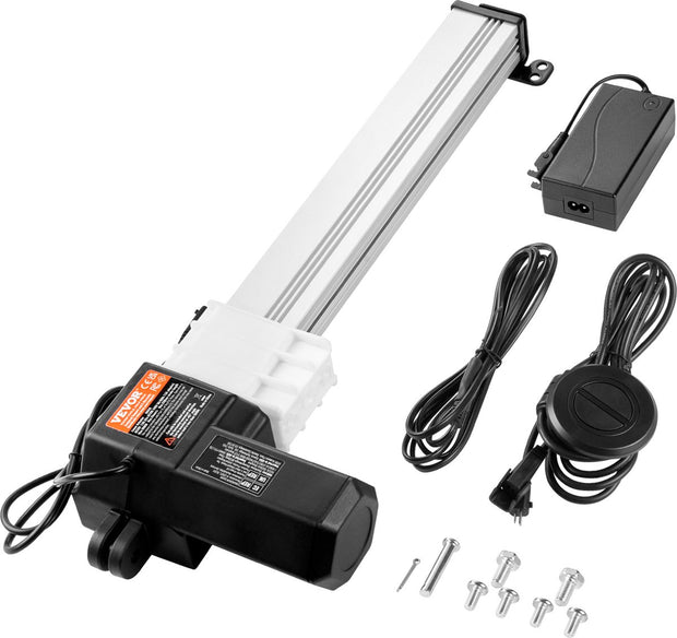 Lineaire Actuatorkit - 1000N - 24V - IP44 - Bescherming - Adaptervoeding - voor Het Optillen van tv/Tafel/Bank - Zilver