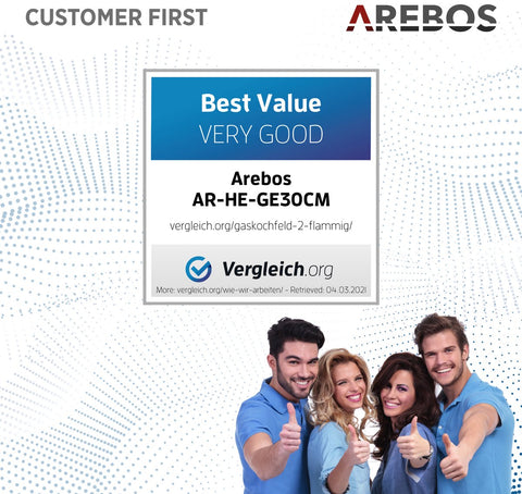 Gaskookplaat 2 Pits - Glaskeramisch - Incl. Pannenrek & Ontstekings Zekering - Autarkic -  Geschikt voor aardgas of propaangas - Gasfornuis Gaskookplaat