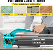 Handmatige Tegelsnijder - 800mm - Keramische Tegelsnijder van Aluminium - met Dubbele Rails en Beugels - voor het Snijden van Tegels, keramiek, Porseleinen Tegels