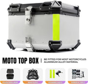 45L Aluminium Motorfiets Topkoffer - Zilver - Robuuste Opbergruimte voor Helm en Accessoires