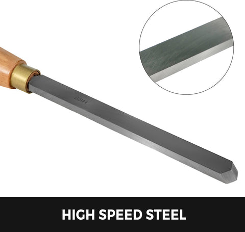 Houtdraaibankbeitel - Ergonomisch Ontwerp - voor Houtbewerking, Draaibanken - Snijwerkprojecten - 45x32x4.2cm - 8-Delige Beitelsset - HSS Stalen Messen