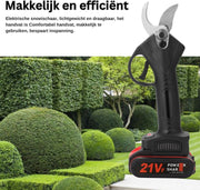 Elektrische Snoeischaar - Met 2 Oplaadbare Accu's - Inclusief Opslagcase En Montagekit - Gemakkelijk Snoeien En Tuin Onderhouden -  21V - Zwart