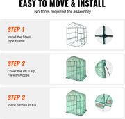 Filmkas - Tomatenkas - Met 4 planken - 141x141x200cm - PE Waterbestendige Hoes - UV - Bestendig - Stalen Frame - Groentekas voor Het Kweken van Groentenbloemen - Groen