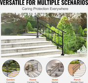 Smeedijzeren Leuning – Voor 1-4 Treden – Verstelbare Hoek (0-50°) – Antislip, Anticorrosief en Antiroest – Geschikt voor Buitentrappen - Veranda's - Balkons - Tuinen en Woongebouwen