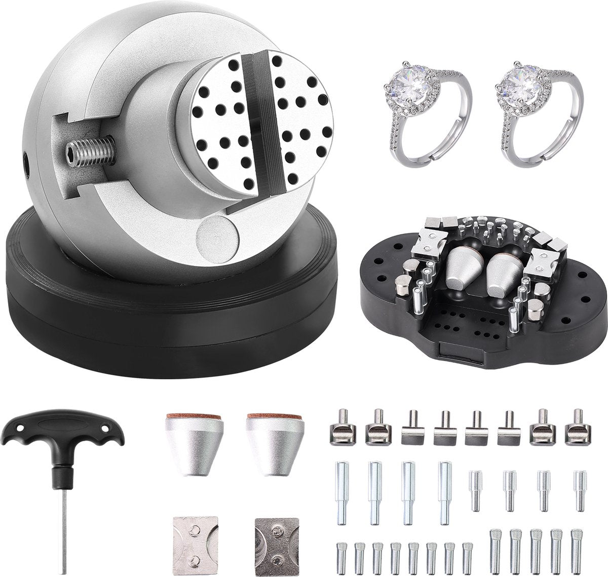 Sieraden Ball Vise - Graveergereedschap - 12,7 cm Kogeldiameter - 9,8 cm Maximale Opening - Verchroomd - Geschikt voor Sieraden - Kleine Details Graveren - Zilver