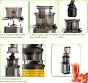 Slowjuicer- Vegetables and fruit- Juicer- Electric- Blender- Juicers- Quick and easy to clean