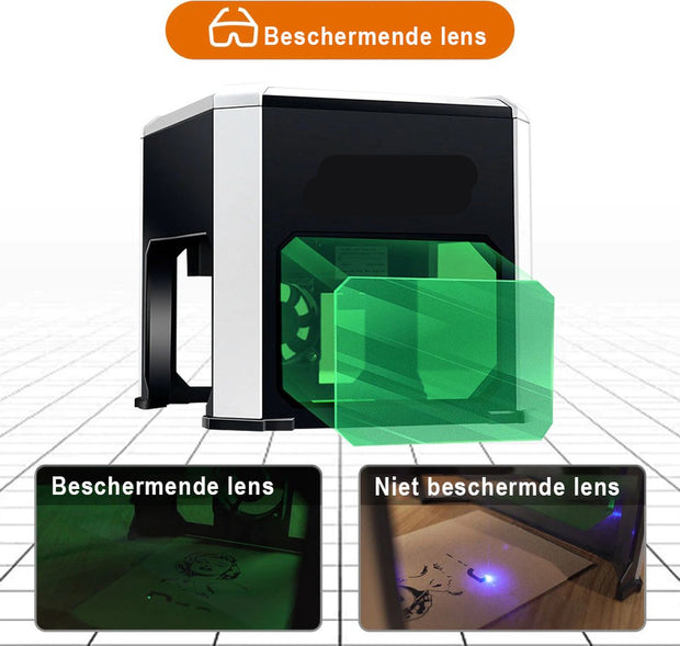 Laser Graveermachine - Laser Cutter Bluetooth Bestuurbaar - Graveermachine Makkelijk te Installeren - Zwart