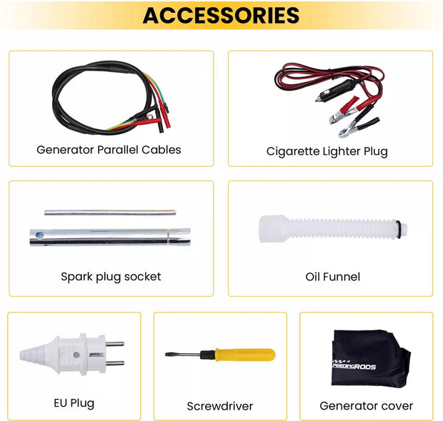 Super silent Inverter Generator 3300 W - Petrol, 4-stroke - With USB and 230V sockets - Emergency power generator for camping, travelling and war emergencies