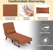 Luxury 4 in 1 Sleeping Chair - Sleeping Chair - 5 Positions - Multifunctional - Adjustable Backrest - Padded - High Quality Material - Brown