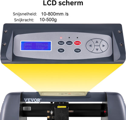 Snijplotter - Plotter Machine - Snijmachine - 14 Inch - 800 mm per Seconde - 16 MB Geheugen - Herhalingsnauwkeurigheid: 0,0004 - Vinyl Snijmachine - Blauw