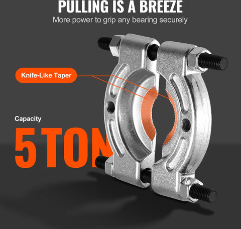Lagertrekkerset - 45-Staal - 360x230x63mm - Roestwerende Coating die Slijtvast - Maximale Trekkracht van 5 ton - Onbeperkte Compatibiliteit - voor Meeste Voertuigen - Terreinvoertuigen en Lichte Vrachtwagens - Zwart