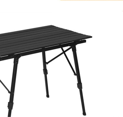 Campingvouwtafel - Opvouwbaar - 4 personen - Picknicktafel - Kinderen & Volwassenen - Verstelbare Hoogte - Zwart
