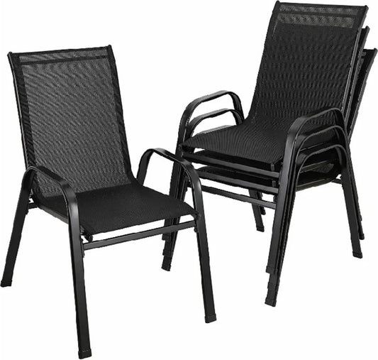 Tuinstoelen – Tuinstoelen Set van 4 – Tuinstoelen Stapelbaar – Stapelstoelen - Campingstoel – Tuinset - 91 x 54 x 73.5 cm – Maximale Belasting 150 kg