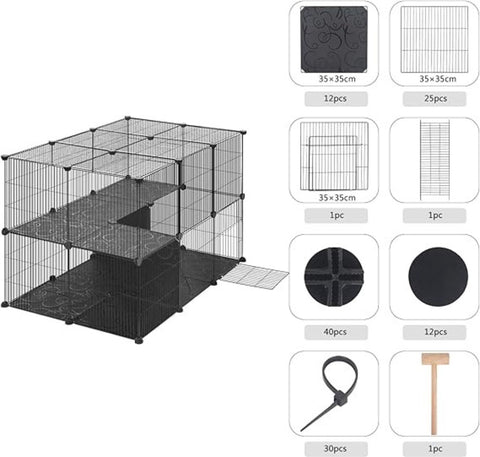 Kattenkooi - Kattenren - Kattenbench - Kattenkooi voor Binnen en Buiten - Kattenkooi Binnen - Kattenverblijf Buiten - Kat Kooi - Kattenhuis - Kattenvoliere - Bench Kat