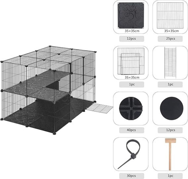 Kattenkooi - Kattenren - Kattenbench - Kattenkooi voor Binnen en Buiten - Kattenkooi Binnen - Kattenverblijf Buiten - Kat Kooi - Kattenhuis - Kattenvoliere - Bench Kat