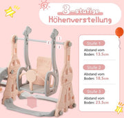 Glijbaan Met Schommel Voor Kinderen - Roze - Glijbaan Peuter - Voor Binnen en Buiten - Glijbaan