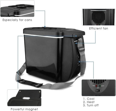 Mini Auto Koelkast - 12V - 45W - Draagbare Koeler- Voor Auto - Truck - 6 liter - Keuken Reizen - Picknick - Camping Stille -