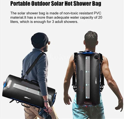 Camping Douche - Douchezak - Robuust en Duurzaam - Outdoor - Multifunctioneel - Zonne energie - 20L - Lichtgewicht - 45°C - Solar - Zwart