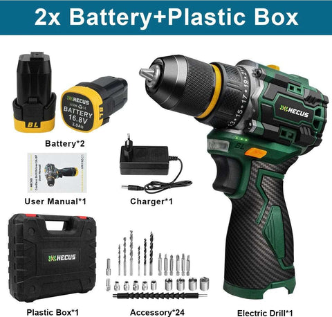 Boormachine - Mini Boormachine - Schroefmachine - Elektrische Boormachine - Elektrische Schroefmachine - 2x Accu - Met Koffer - Met Accessoires