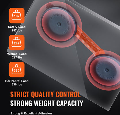 NBR Zuignap - met φ119mm Vacuümheffer - Handvat van Aluminiumlegering - Draagvermogen 85-150kg - Bedrijfstemperatuur -20-60℃ - Krachtige Zuigkracht