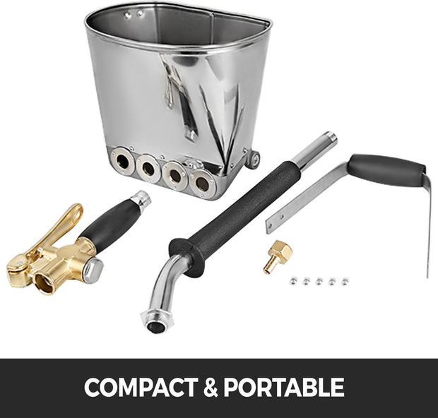 Mortel Gips Beton Cement Sproeier - Slijtvast - voor Luchtcompressoren - Waterdicht en Anti Corrosie - met 4 Spuitmonden - Mortelsprays - Gips - Klein Ladderspuitbeton - Grondmix