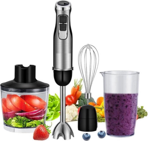 4-in-1 Staafmixer Set - Hakmolen - Hand Blender - 6 snelheden - 1200W - Incl. Accessoires