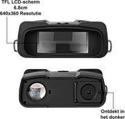 Nachtkijker met Infrarood - Verrekijker voor Volwassenen - Warmtebeeld Kijker met Nachtzicht - Inclusief 32GB SD Kaart