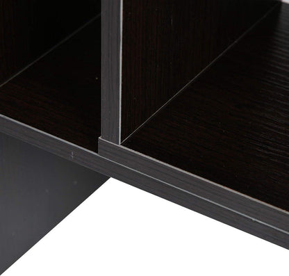 Storage Rack DIY Table - Adjustable Desktop Bookcase Organizer for Office Home - Wood Color(Black Walnut)
