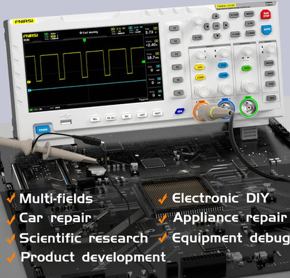 Digitale Oscilloscoop - Multimeter - Digitale Multimeter - 2 in 1 - Dual Channel - 100Mhz - 1gsa/S - 2 Ana-log - 50, 000wfm/s - 30KB - Wit - QUORE