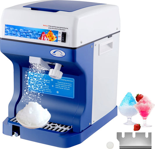Commercieel Ijsscheerapparaat - Food Grade -  Materiaal,Hoogrenderende -  Motor & Blad - Lange Levensduur - 420 Roestvrijstalen Mes - Voor Thuis & Commercieel Gebruik - Wit/Blauw