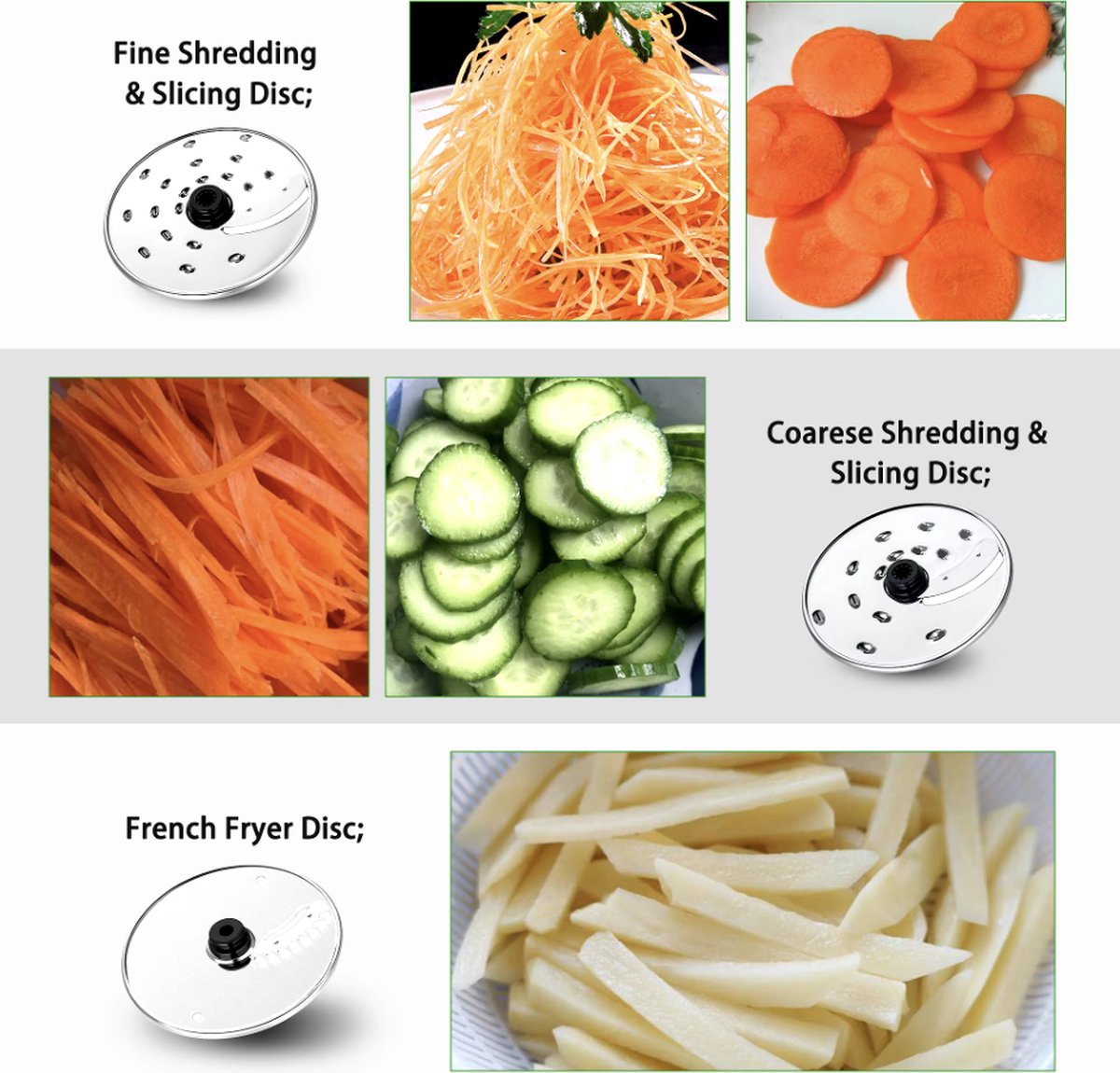 Keukenmachine - Alles in 1 keukenmachine - Multifunctionele keukenmachine - Vleesmolen - Garde - Kneder - Shredder - Sinaasappelpers - Hakselaar - Blender - 1100W - Zilver