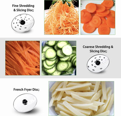 Keukenmachine - Alles in 1 keukenmachine - Multifunctionele keukenmachine - Vleesmolen - Garde - Kneder - Shredder - Sinaasappelpers - Hakselaar - Blender - 1100W - Zilver