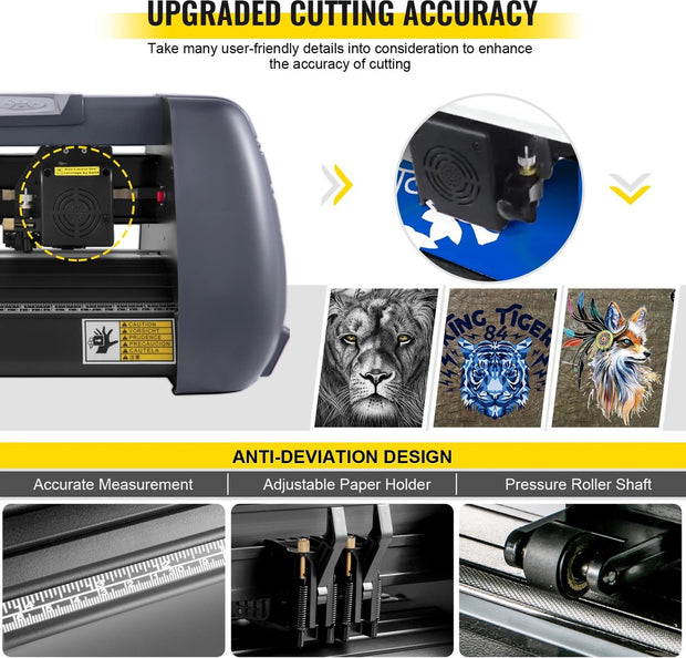Vinyl Cutter - Cutting Plotter - Cutting Machine - Plotter Machine - 800mm per second - 14 Inch - Black