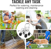 Slanghaspelwagen - Stevige Stalen Constructie - Grote Capaciteit - Een Weerbestendige Coating En Messing Fittingen - Met Antisliphandgreep Waardoor En Vier PU Wielen - Voor Bewateren Van Planten - Geen Slang