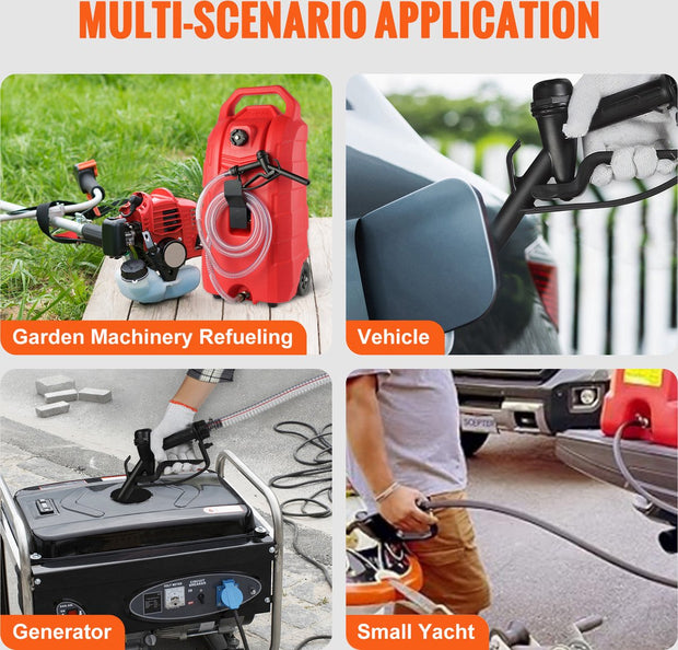 Draagbare Brandstofcontainer - 16 Gallon - 6 Inch Rubberen Wielen - Metaaldraadslang - Anti-lekkage Kogelkraan - Geschikt voor Benzine - Diesel - Smeerolie - Ideaal voor Vrachtwagens - Motorfietsen - Grasmaaiers