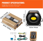 Noodsirene - 8 Tonen - ≥130dB - 200W - 12V - Met Afstandsbediening En Accessoireset - Geschikt Voor Noodgevallen