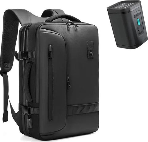 Vacuum Rugzak Handtas - Compressie - Met laptopvak - Met anti-diefstalslot - 57 tot 75 liter - 33 cm x 15 cm x 48 cm - Zwart