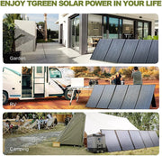 Zonnepaneel - Draagbaar - Waterdicht - Opvouwbaar zonnepaneel - voor Camping RV Tuin Dak - Polykristallijn Silicium - 18V - 140W - Zwart