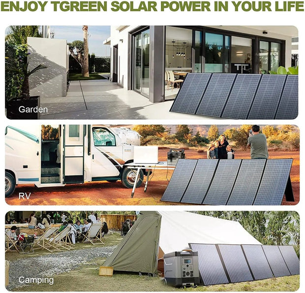 Zonnepaneel - Draagbaar - Waterdicht - Opvouwbaar zonnepaneel - voor Camping RV Tuin Dak - Polykristallijn Silicium - 18V - 140W - Zwart