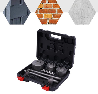 Betonborenset Pro7 - Professionele Beton Boren - 9 Delig - SDS Plus en Max Adapter - Ø 30-40-65-80-100mm - Premium Staal