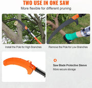 Telescopische Snoeizaag - Uitschuifbare Boomsnoeier - Handzaag voor Hoge Takken - 2,24 tot 8,24 m Bereik - Inclusief Opbergtas