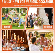 Chafing Dish Rolltop - Bain Marie Warming Dish - Buffet Warmer - Round - Glass Lid - 3.5 L - Pack of 2