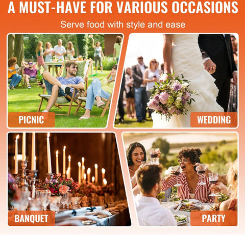 Chafing Dish Rolltop - Bain Marie Warming Dish - Buffet Warmer - Round - Glass Lid - 3.5 L - Pack of 2