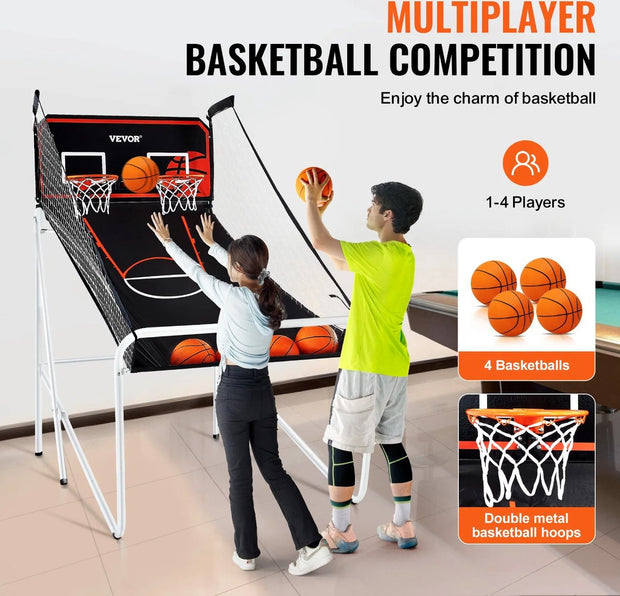 Basketbal Arcade - Inclusief 4 Ballen En Pomp - Opvouwbaar - 80x54x81 inch